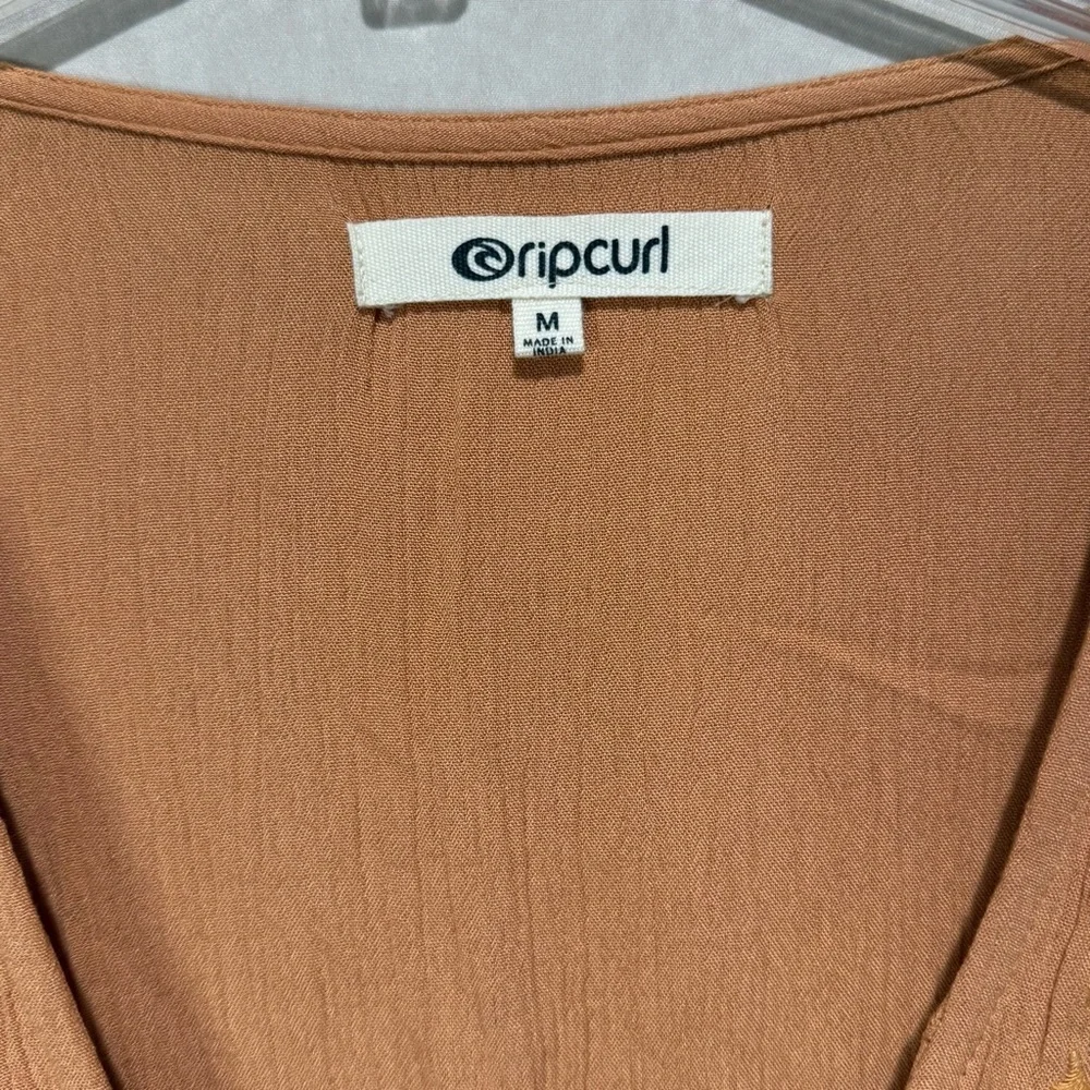Rip Curl Boho Embroidered Mini Dress Long Sleeve M